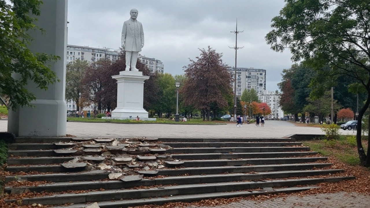 Аварийные ступени в центре Новомосковска: лестница к ДК не видела ремонта с 90‑х